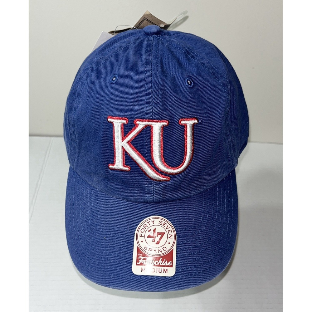 NWT Kansas Jayhawks '47 Clean Up Hat Men's Medium Royal Blue NCAA‎ Collegiate